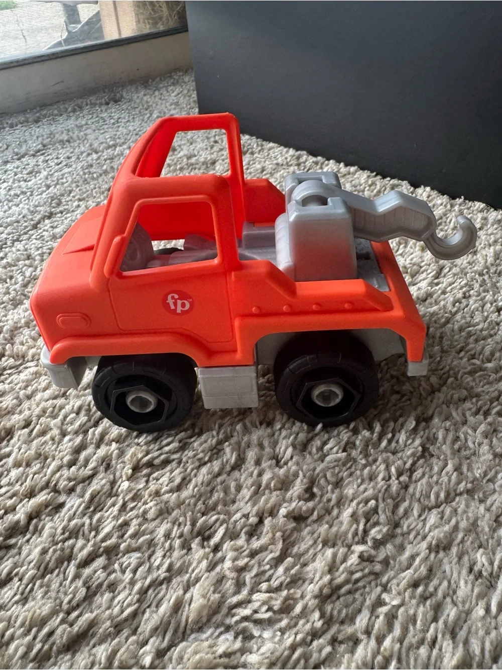 Fisher-Price Little People Orange Tow Truck Vehicle with Working Hook